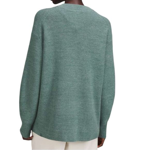 Lululemon Merino Wool-Blend Ribbed Crewneck Sweater in
Heathered Tidewater Teal - Picture 2 of 9
